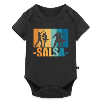 Salsa Vintage Tänzer Retro tanzen Geschenk - Baby Premium Kurzarmbody - Schwarz - Vorne