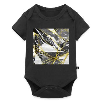Marble Black Gold Geometric texture - Baby Premium short-sleeve bodysuit - black - Front