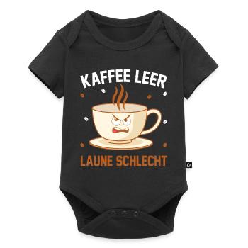Kaffee leer Laune Schlecht - Baby Premium Kurzarmbody - Schwarz - Vorne