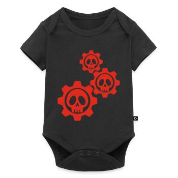 Skulls and red gears - Baby Premium short-sleeve bodysuit - black - Front