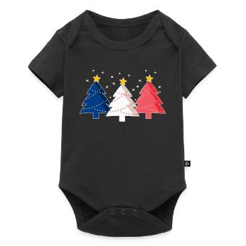 Joyeux Noël Christmas trees France flag - Baby Premium short-sleeve bodysuit - black - Front