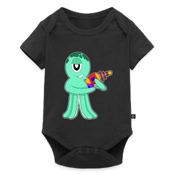 Extraterrestre pieuvre - Body à manches courtes Premium Bébé - noir - Devant