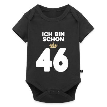 46 Geburtstag - 46 Jahre mit Krone - Baby Premium Kurzarmbody - Schwarz - Vorne