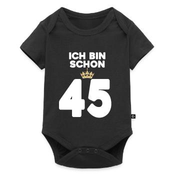 45 Geburtstag - 45 Jahre mit Krone - Baby Premium Kurzarmbody - Schwarz - Vorne