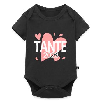 Tante 2023 - Tante werden - Tante Geschenk - Baby Premium Kurzarmbody - Schwarz - Vorne