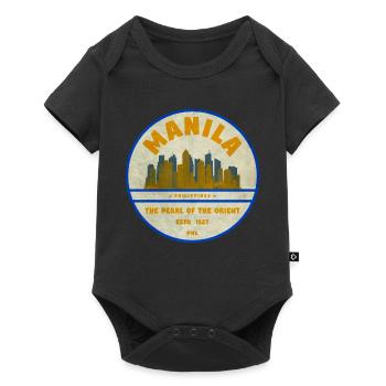Manila Skyline – Perle des Orients - Baby Premium Kurzarmbody - Schwarz - Vorne