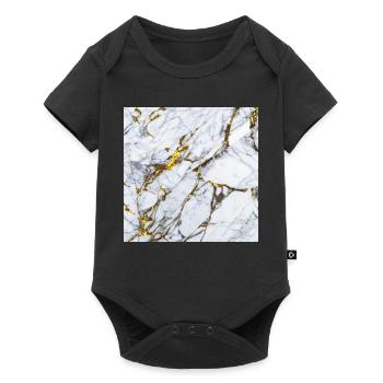 Marble White Gold Texture - Baby Premium short-sleeve bodysuit - black - Front