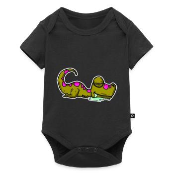 Schlafender Dino - Baby Premium Kurzarmbody - Schwarz - Vorne