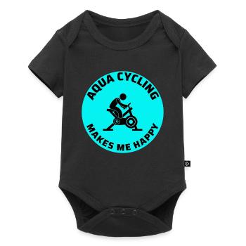 Aqua Cycling Schwimmbad Fitness Training Coach - Baby Premium Kurzarmbody - Schwarz - Vorne