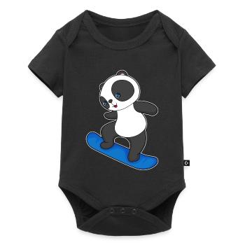 Panda Snowboarder Snowboard - Body à manches courtes Premium Bébé - noir - Devant