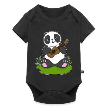 Panda Musician Guitar Music - Baby Premium short-sleeve bodysuit - black - Front