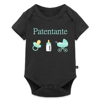 Patentante Taufe Geburt Junge - Baby Premium Kurzarmbody - Schwarz - Vorne