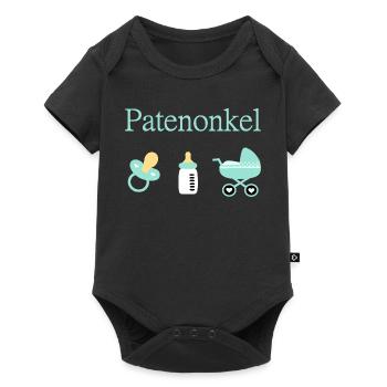 Patenonkel Geburt Junge Taufe - Baby Premium Kurzarmbody - Schwarz - Vorne