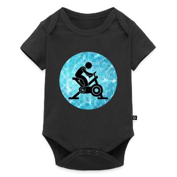 Aqua Cycling Schwimmbad Fitness Training Coach - Baby Premium Kurzarmbody - Schwarz - Vorne