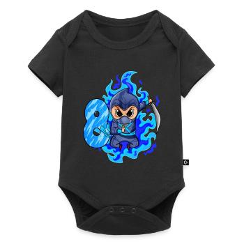 8th birthday boy 8 years old ninja - Baby Premium short-sleeve bodysuit - black - Front