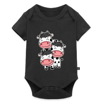 Cute cows - cow motif - Baby Premium short-sleeve bodysuit - black - Front