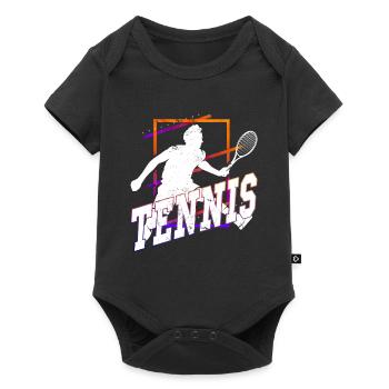 Tennis Tennis Player Ball Sport Vintage Retro - Baby Premium short-sleeve bodysuit - black - Front
