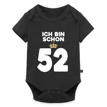 52. Geburtstag Geschenk - 52 Jahre mit Krone - Baby Premium Kurzarmbody - Schwarz - Vorne