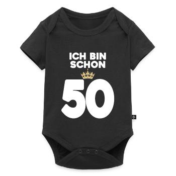 50. Geburtstag Geschenk - 50 Jahre mit Krone - Baby Premium Kurzarmbody - Schwarz - Vorne