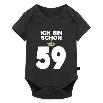 59. Geburtstag Geschenk - 59 Jahre mit Krone - Baby Premium Kurzarmbody - Schwarz - Vorne