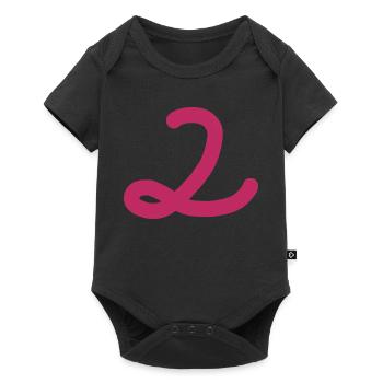 2 Number two pink number pink - Baby Premium short-sleeve bodysuit - black - Front