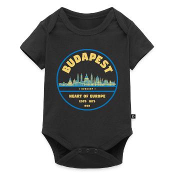 Budapest Skyline Emblem Heart of Europe - Baby Premium short-sleeve bodysuit - black - Front
