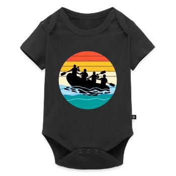 Vintage Retro Rafting Team Raft White Water Rafter - Body à manches courtes Premium Bébé - noir - Devant