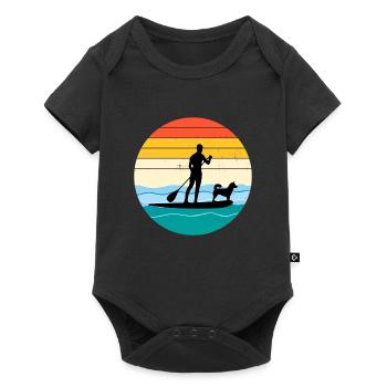 Paddleboarding Paddleboard Paddle Water sports Dog - Baby Premium short-sleeve bodysuit - black - Front