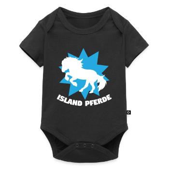 Islandpferde Tölt Galopp Trab Pferde Spruch Pferde - Baby Premium Kurzarmbody - Schwarz - Vorne