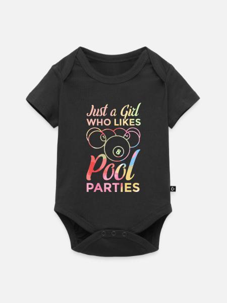 Poolbillard Mädchen - Baby Premium Kurzarmbody - Schwarz