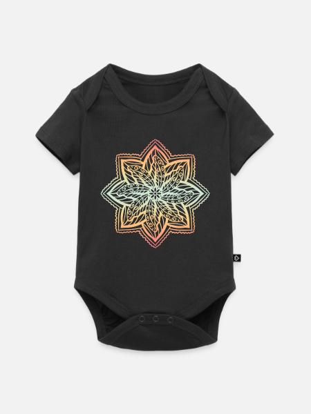 Mandala - Baby Premium Kurzarmbody - Schwarz