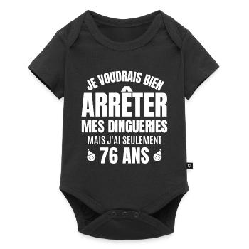 anniversaire 76 ans, anniversaire - Body à manches courtes Premium Bébé - noir - Devant
