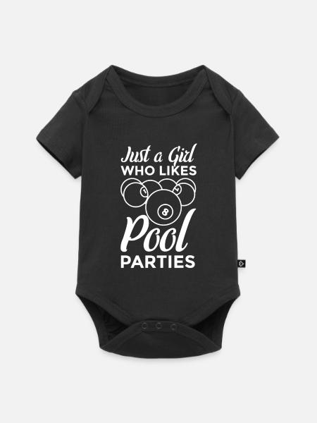 Nur ein Mädchen das Poolpartys mag - Baby Premium Kurzarmbody - Schwarz