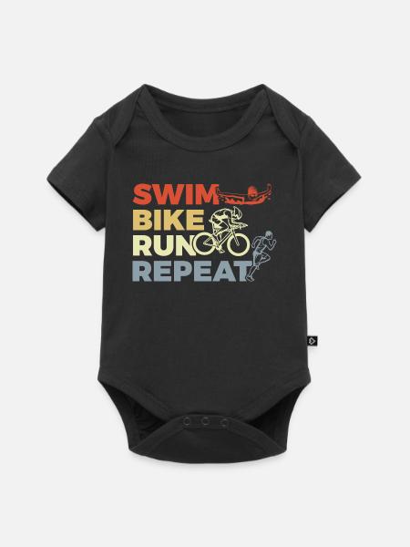 Triathlon Repeat - Baby Premium Kurzarmbody - Schwarz