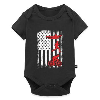 Patriotic triathlete - Baby Premium short-sleeve bodysuit - black - Front