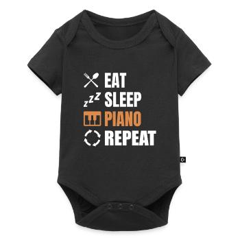 Routine de pianiste - Body à manches courtes Premium Bébé - noir - Devant
