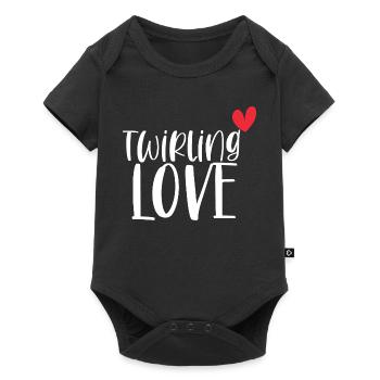 Twirling Love Baton Sport Geschenk - Baby Premium Kurzarmbody - Schwarz - Vorne