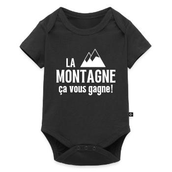sport d hiver, skier, skieur - Body à manches courtes Premium Bébé - noir - Devant