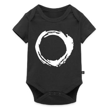 Circle brushstroke brush white - Baby Premium short-sleeve bodysuit - black - Front