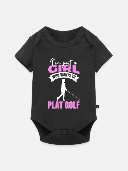 Golfer Mädchen - Baby Premium Kurzarmbody - Schwarz