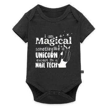 Je suis un peu une technicienne ongulaire magique - Body à manches courtes Premium Bébé - noir - Devant