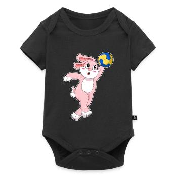 Rabbit Handball Player Handball - Baby Premium short-sleeve bodysuit - black - Front