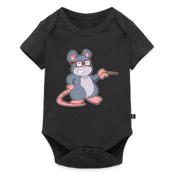 École de pointage des enseignants de souris - Body à manches courtes Premium Bébé - noir - Devant
