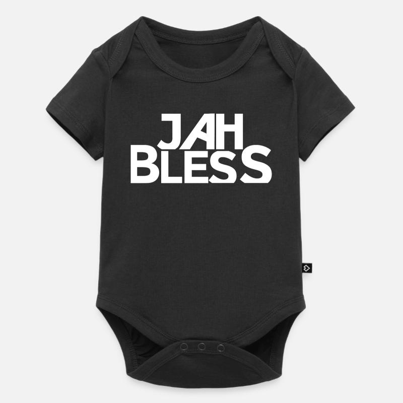 Conception de la police Jah Bless Block - Body à manches courtes Premium Bébé - noir