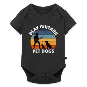 Jouer des guitares Pet Dogs Musicien Bassiste Drôle - Body à manches courtes Premium Bébé - noir - Devant