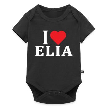 T-Shirt I love Elia T-Shirt Geschenkidee - Baby Premium Kurzarmbody - Schwarz - Vorne