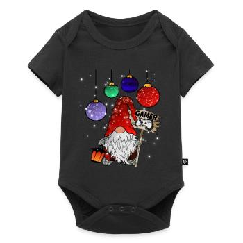 Gamer Elves Christmas Gnome - Baby Premium short-sleeve bodysuit - black - Front