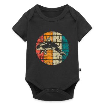 Orca Whale vintage - Baby Premium short-sleeve bodysuit - black - Front