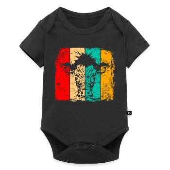 Cow retro - Baby Premium short-sleeve bodysuit - black - Front