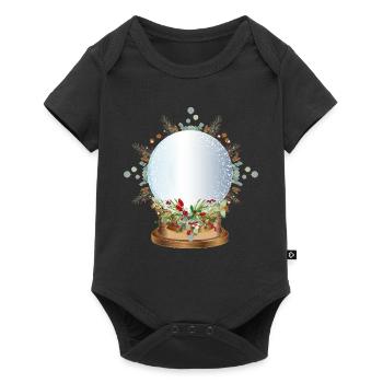 Boule à neige nostalgique vide à étiqueter - Body à manches courtes Premium Bébé - noir - Devant